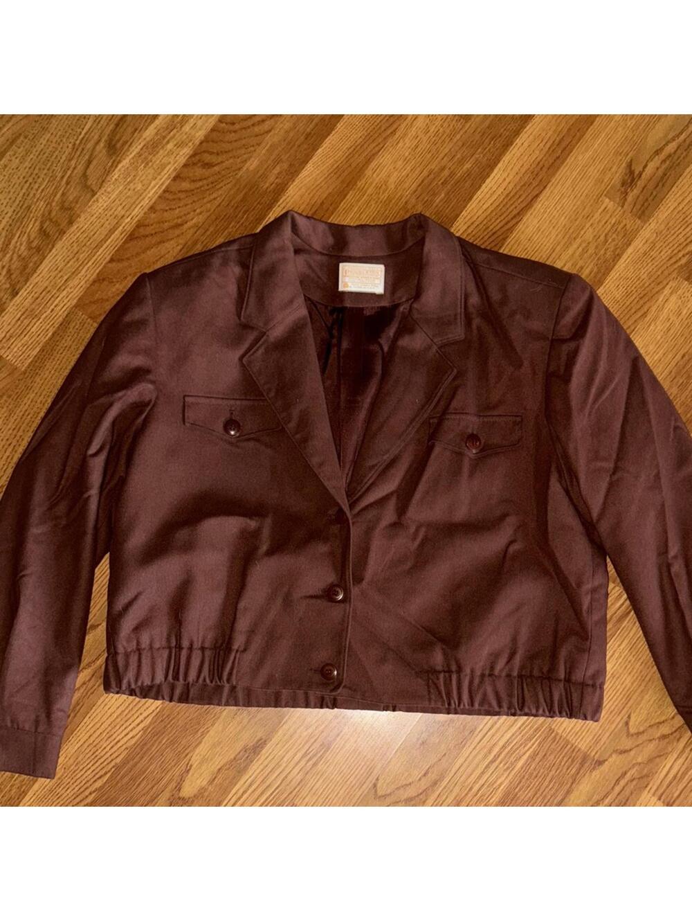 Vintage Pendleton Dark Brown Women's Wool Bomber